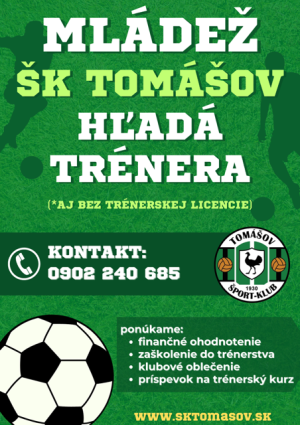 HĽADÁME TRÉNERA  1